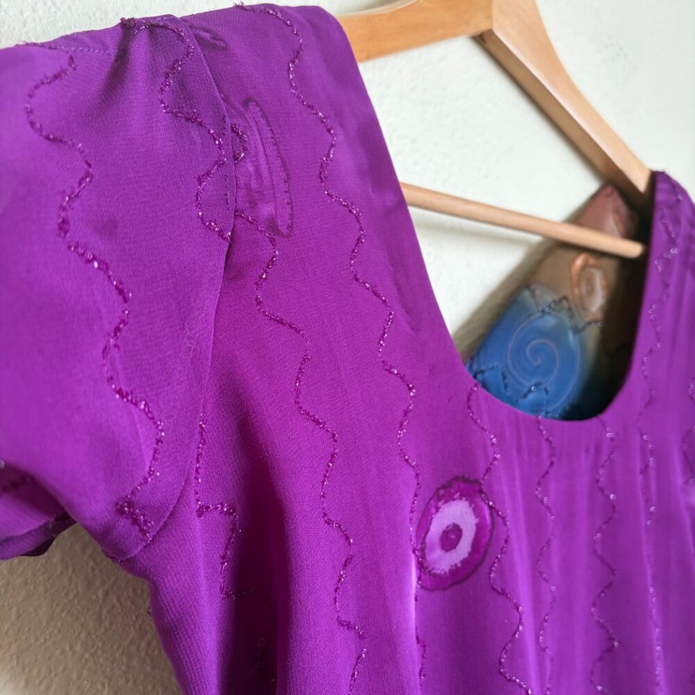 Handmade Tie Dye Embellished Tunic Dress Boho Festival One of a Kind M - Picture 2 of 16